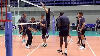 Volleyball. Block.  Training. Team Zenit St. Petersburg. The Era Of Tuomas Sammelvuo