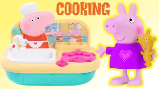 Peppa Pig Cooks Breakfast for George & Friends In her New kitchen