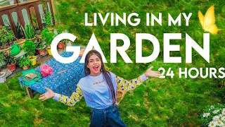 Living in my GARDEN for 24 Hours!! *i saw a snake?*