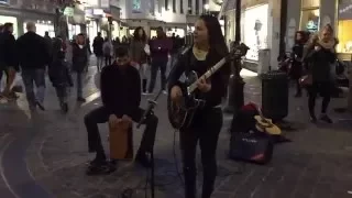 Elvis Presley, Blue Suede Shoes by Ghalia Vauthier - Busking in the streets of Brussels, Belgium