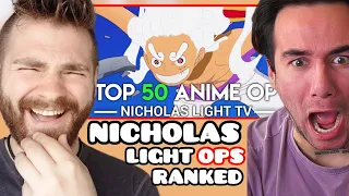 First Time REACTING to NICHOLAS LIGHT's Top 50 Anime Openings | Audience Ranked | REACTION!