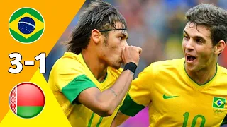 Brazil 3 × 1 Belarus ( Neymar Jr Brilliant Free kick) Olympic 2012 Highlights HD