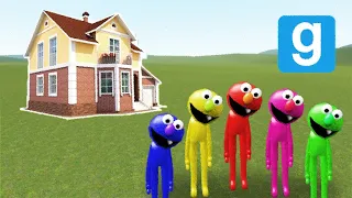 ELMO FAMILY VS HOUSES (Garry's Mod)