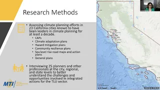 MTI Research Snaps Webinar: Combating Climate Change through Transportation and Land use Planning 1