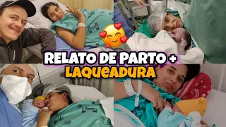 MEU RELATO DE PARTO CESÁRIA COM LAQUEADURA | PASSEI MAL🤮 | THAYNÁ MÃE DE QUATRO 💕