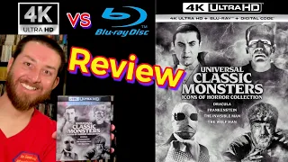 Universal Classic Monsters Icons of Horror 4K UltraHD Blu Ray Review, Dracula Frankenstein Wolf Man