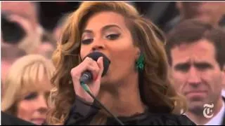 Beyonce sings the National Anthem Obama inauguration