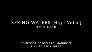 Spring Waters (High Voice)- Sergei Rachmaninoff: Op.14, No.11 (Piano Accompaniment)