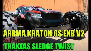 ARRMA KRATON 6s EXB V2 HOBBYWING 1650KV G2 COMBO WITH TRAXXAS SLEDGE BODY