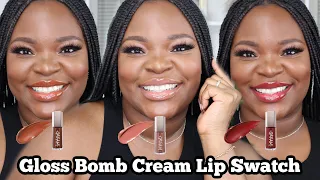 New Fenty Beauty Gloss Bomb Cream Lip Swatches| Dark Skin | Le Beat