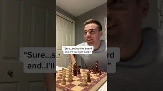 Playing chess with his girlfriend