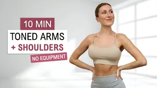 10 Min TONED ARMS + SHOULDERS WORKOUT| No Equipment | No Repeat | Quick + Intense, Home Workout