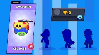 Opening x15 MEGA BOX on 0 Trophy Account - Brawl Stars