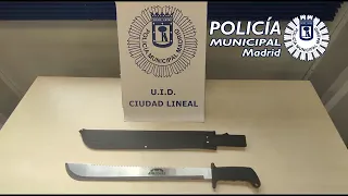 Armas requisadas por la Policía Municipal de Madrid.