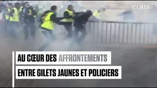 Au cœur des affrontements entre gilets jaunes et policiers sur la place de l'Etoile