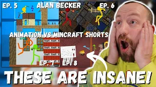 MIND BLOWN! Alan Becker - Animation vs. Minecraft Shorts Ep. 5 - 8 NOTE BLOCKS & PVP! (REACTION!)