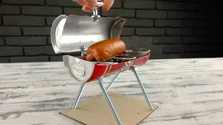 Diy Amazing mini BBQ from coca cola can at home/كيف تصنع شواية صغيرة مذهلة