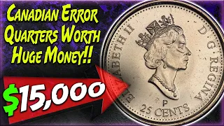 TOP 5 CANADIAN QUARTERS WORTH BIG MONEY - Most Valuable Canadian Error Coins!!