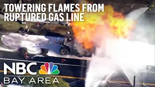 Fire Breaks Out in Concord After Construction Crew Hits Gas Line