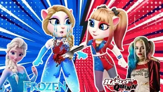 My Talking Angela's 2   Bad Harley Quinn killed Good Elsa   New editorial   Good vs bad 😞  Cosplay