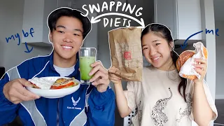 swapping diets with my boyfriend for 24 hours! (ft. fashion chingu)