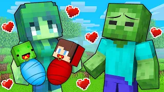 Mikey and JJ Joined The Zombie Family in Minecraft! (Maizen)