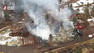 Drone Video: Fire destroys historic Lutsen Lodge