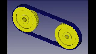 FreeCAD Assembly 4 Belt / Chain Animation - Part 2 Belt (Assembly4)