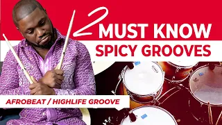 2 ABSOLUTELY Must Know Spicy Drum Grooves - Afrobeat / Highlife Drumming