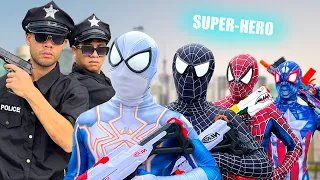 TEAM SPIDER MAN vs BAD GUY TEAM | RESCUE POLICE From BAD GUY ( Live Action ) - Follow Me