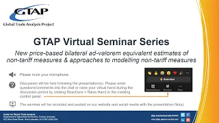 GTAP Seminar V4, N1 (2023) - Price-based bilateral ad-valorem equivalent estimates and NTM modelling