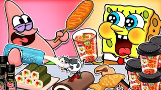 [ANIMATION] Spongebob Mukbang | KOREAN Convenience Store Food Mukbang Animation