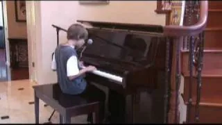Piano Man by 11 year old (with harmonica & vocals)