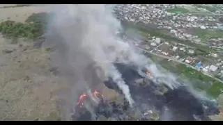 Пожежа в с.Біла поблизу водної арени "Тернопіль" (відео - управління ДСНС у тернопільсьій області)