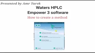 Empower software Waters HPLC "Method creation"