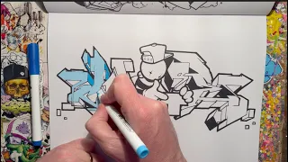 Using Arrtx paint markers to colour graffiti letters and  make colour swatches