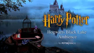 Harry Potter Inspired Ambience | Hogwarts Black Lake Boat | Rain Thunderstorm | ASMR