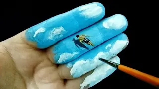 Painting on the Hand | Hand Art | Hand Art Makeup | Trick Art on Hand