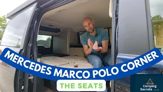 Mercedes Marco Polo Campervan - the Seats and Downstairs Bed - Camping Secrets.co.uk