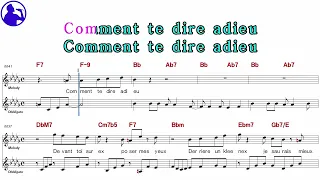 Francoise Hardy-Comment te dire adieu karaoke sheet music,MR for players,chord,chorus (Ye karaoke)