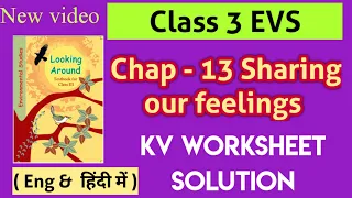 sharing our feelings class 3 evs worksheet with solution in hindi,worksheet with answers @ssstudy