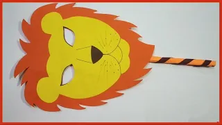 How to make a lion mask/ Paper craft / Making a mask step by step