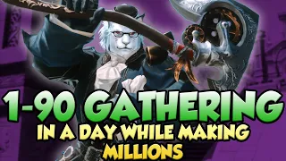 FFXIV: Level your Gatherer in ONE DAY & Make GIL - 1-90 Endwalker DOL Guide (6.05)