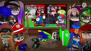 smg4 crew react to Sonic 2 and fnf Mario exe reskin part 1