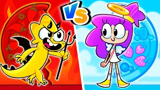 Angel vs Demon 🍕 My Favorite Pizza Song 😍🎵 Funny English for Kids!