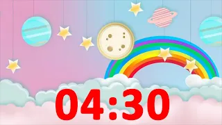 4 Minute 30 Second Timer Rainbow with Music and Alarm ⏰ for Kids Countdown Video