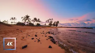Sunrise Ocean Sounds in Kauai, Hawaii | Walking Poipu Beach for Sleep