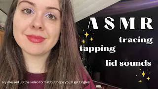 FAST ASMR - nail tapping | tracing | some lid sounds on lotion bottles 🧴 (little talking)