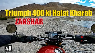 Aaj ka Adventure Mehnga Pad Jaata 😱 On Triumph 400 | 21 Days of LADAKH #triumphspeed400 #ladakh