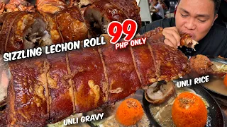 Sobrang Sulit at Trending na Sizzling Lechon Roll sa halagang 99 pesos! Unli Java Rice, Unli Gravy
